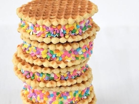 ijswafels met sprinkles